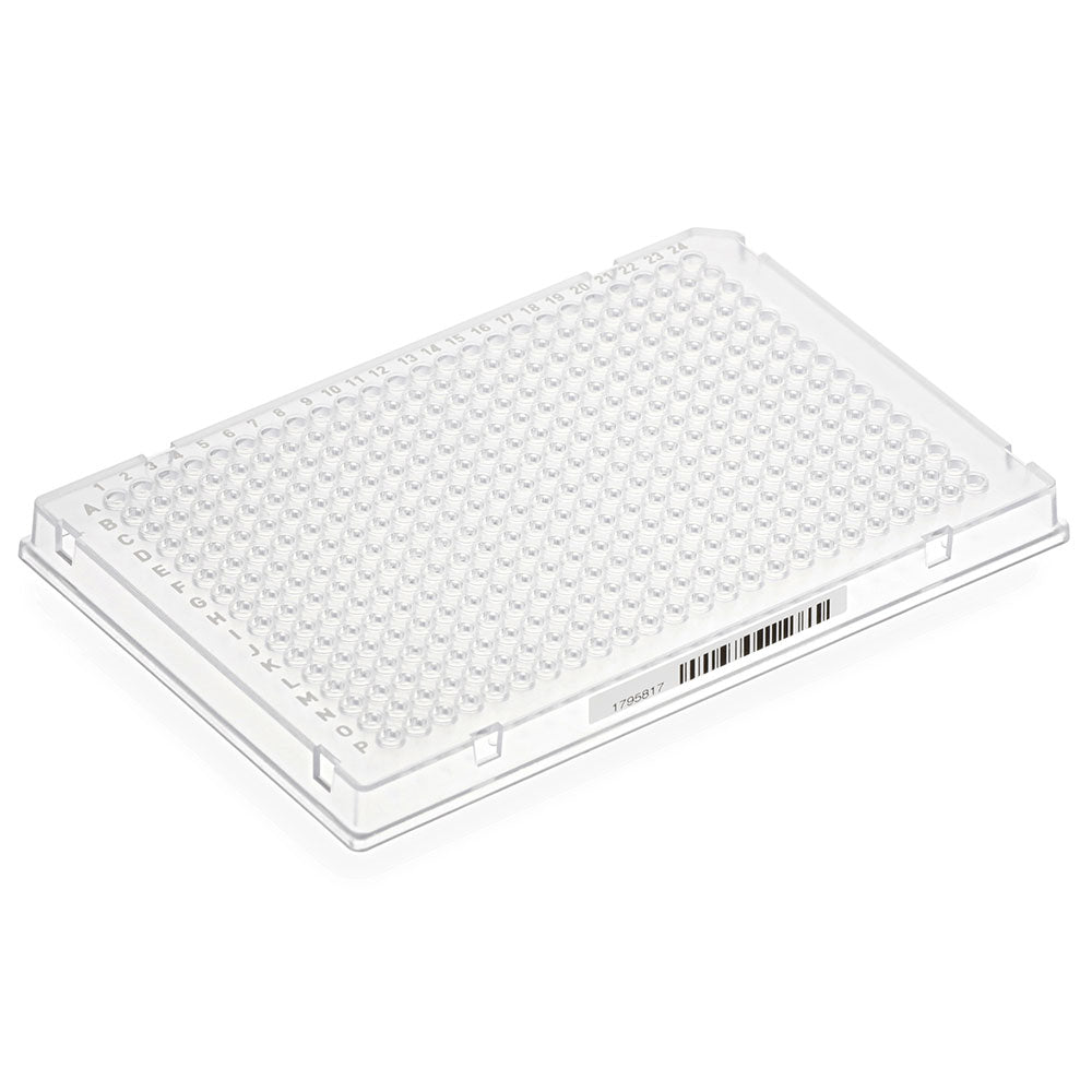 384-Well PCR Plates, Diamond Shell Two-Component PC Frame/PP Wells, A24 Single Notch — 8 Color & Barcode Options, 50/Case | Globe Scientific