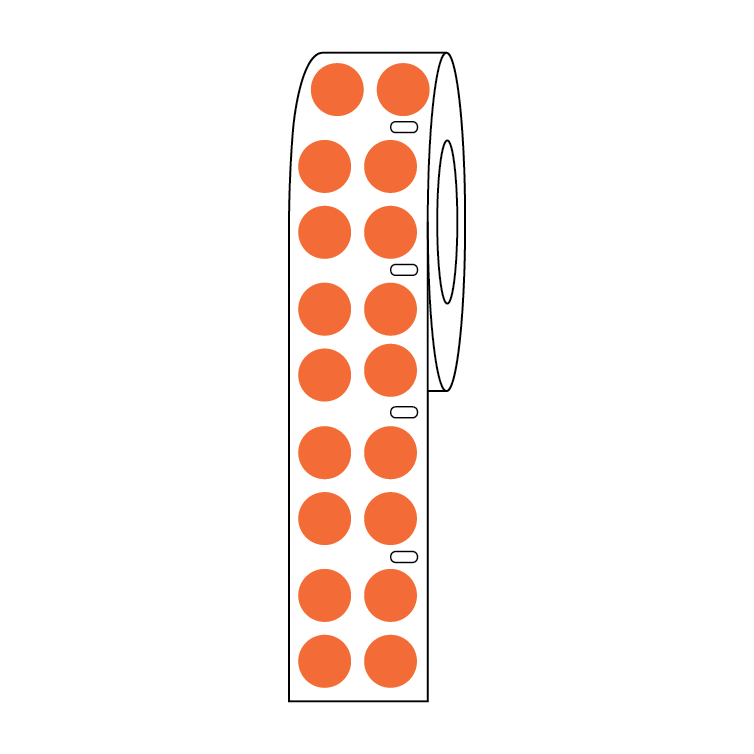 Globe Scientific LTC-95N Cryogenic Label Dots 9.5mm diameter Orange