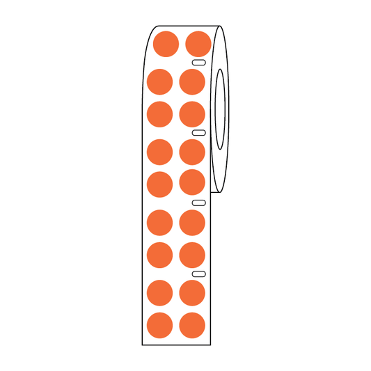 Globe Scientific LTC-95N Cryogenic Label Dots 9.5mm diameter Orange