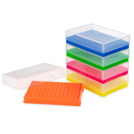 Globe Scientific PCR Work Rack with Lid Fluorescent