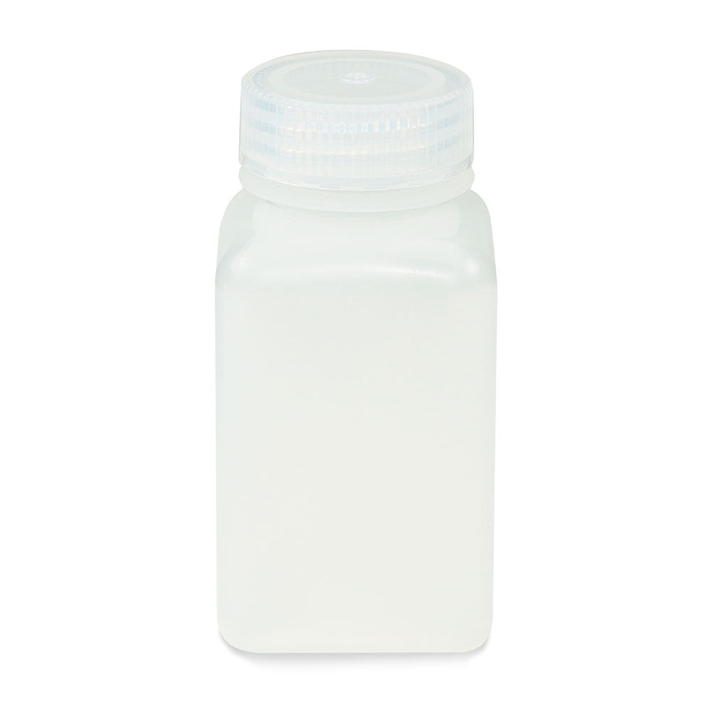 Globe Scientific Bottle, Wide Mouth, Square, Pp, Attached Pp Screw Cap, 12/Pack 60 mL to 500 mL