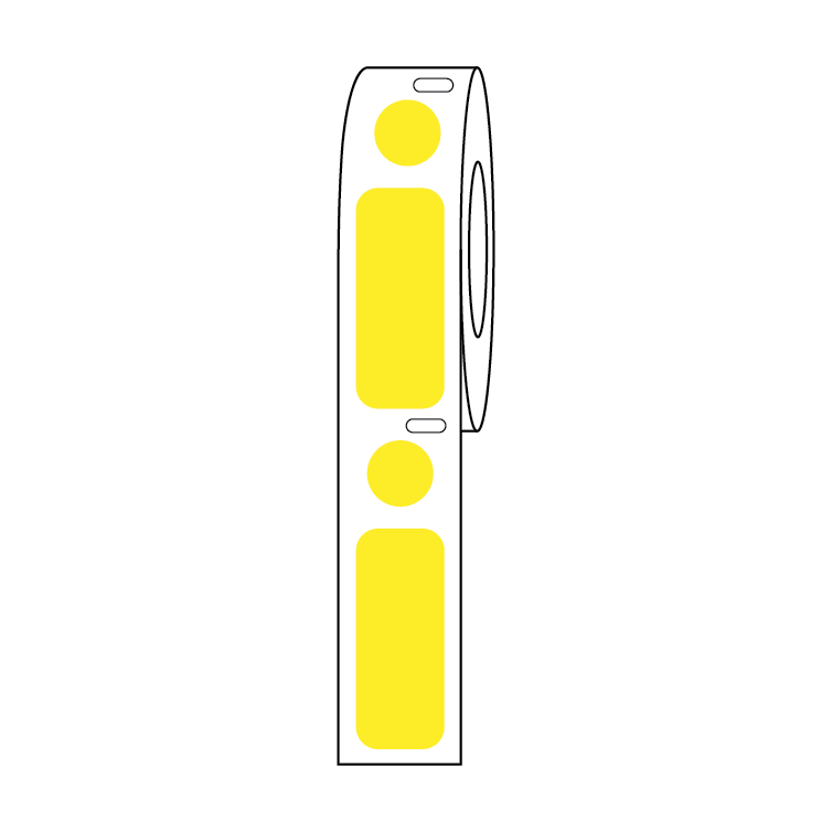 Cryo Label/Dot Combo Rolls, Direct Thermal, 33–38 x 13mm + 9.5mm Dot for 2.0mL Tubes — 12 Options, Roll | Globe Scientific