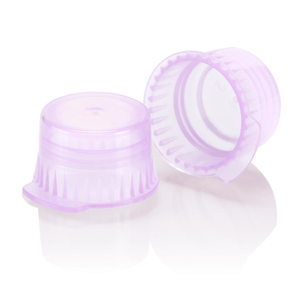 Globe Scientific Snap Cap, Translucent Lavender, Pe, For 12/13Mm Vacuum And Test Tubes Standard