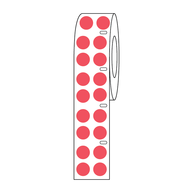 Globe Scientific LTC-95R Cryogenic Label Dots 9.5mm diameter Red