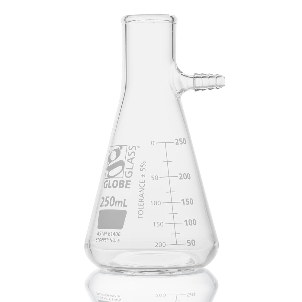 Globe Scientific Filter Flask 250mL Borosilicate Glass 8450250