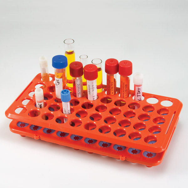 Globe Scientific Grip Rack - 50-Place, Rubber Grippers, Inversion Decanting | POM