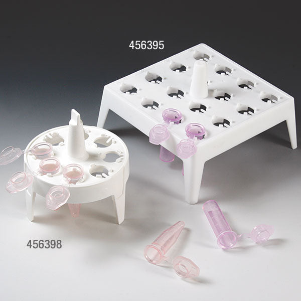 Globe Scientific PP float rack for 1.5mL microcentrifuge tubes square 16-place and round 8-place water bath