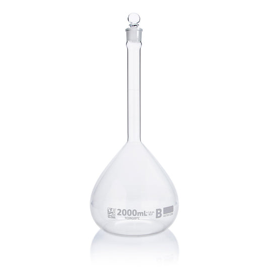 Globe Scientific Narrow Mouth Volumetric Flask 8252000 2000 mL Borosilicate Glass