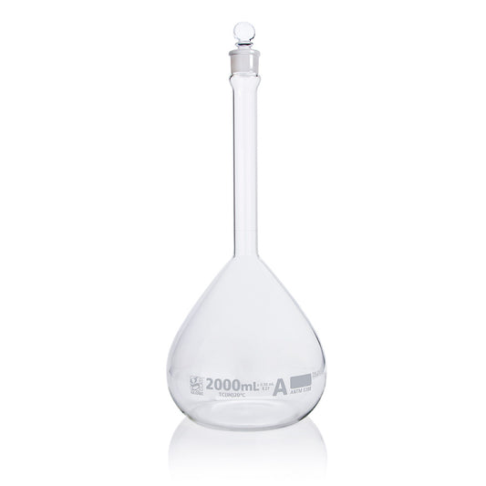 Globe Scientific Narrow Mouth Volumetric Flask 8202000 2000 mL Borosilicate Glass