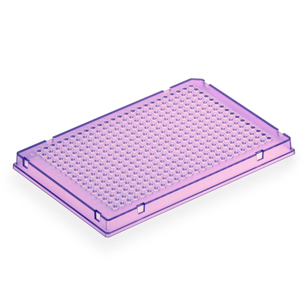 384-Well PCR Plates, Diamond Shell Two-Component PC Frame/PP Wells, A24 Single Notch — 8 Color & Barcode Options, 50/Case | Globe Scientific