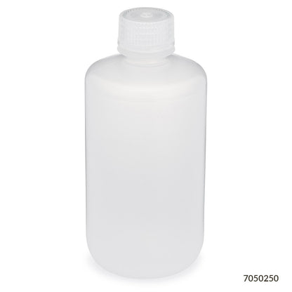 Globe Scientific Bottle, Narrow Mouth, Pp Bottle, Attached Pp Screw Cap, 12/Pack 30 mL to 500 mL