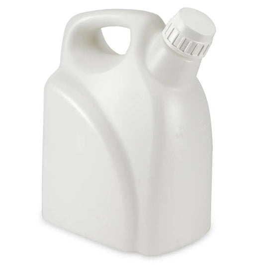 Globe Scientific Jerrican, Rectangular with Handle, HDPE, 5 Liter, White PP Screwcap, Molded Graduations 7190005 Laboratory Equipment