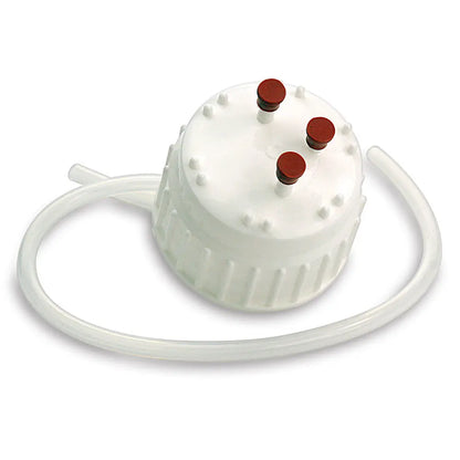 Globe Scientific Filling and Venting Closure for Vacuum Bottle, White PP, 83mm 70983CAP Laboratory Equipment