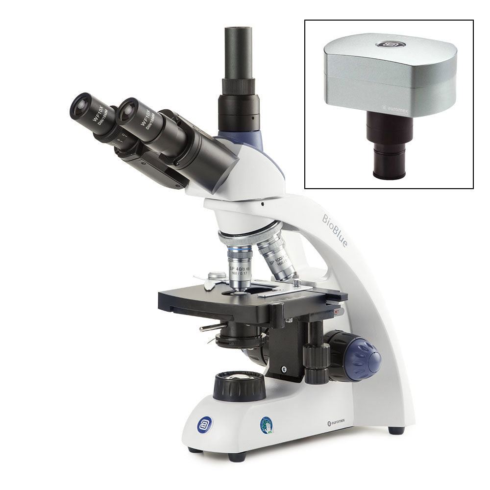 Globe Scientific BioBlue Trinocular Educational Microscope EBB-4253-DC18 with CMEX-18 Pro Camera