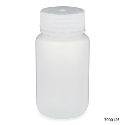 Globe Scientific Bottle, Wide Mouth, Pp Bottle, Attached Pp Screw Cap, 12/Pack 30 mL to 500 mL