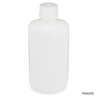Globe Scientific Bottle, Narrow Mouth, Hdpe Bottle, Attached Pp Screw Cap, 12/Pack 30 mL to 500 mL
