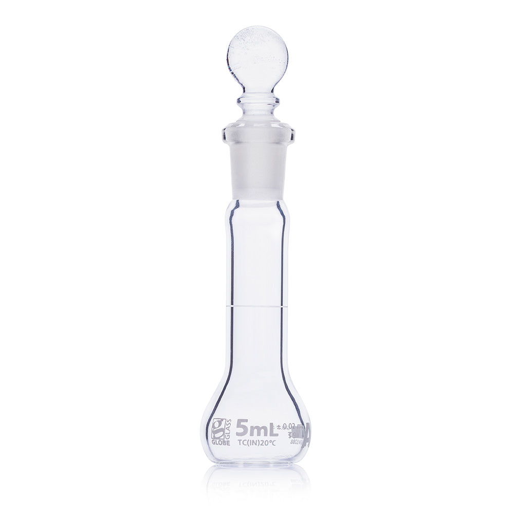 Globe Scientific Narrow Mouth Volumetric Flask 8200005 5 mL Borosilicate Glass