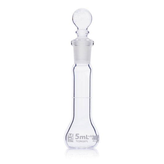 Globe Scientific Narrow Mouth Volumetric Flask 8200005 5 mL Borosilicate Glass