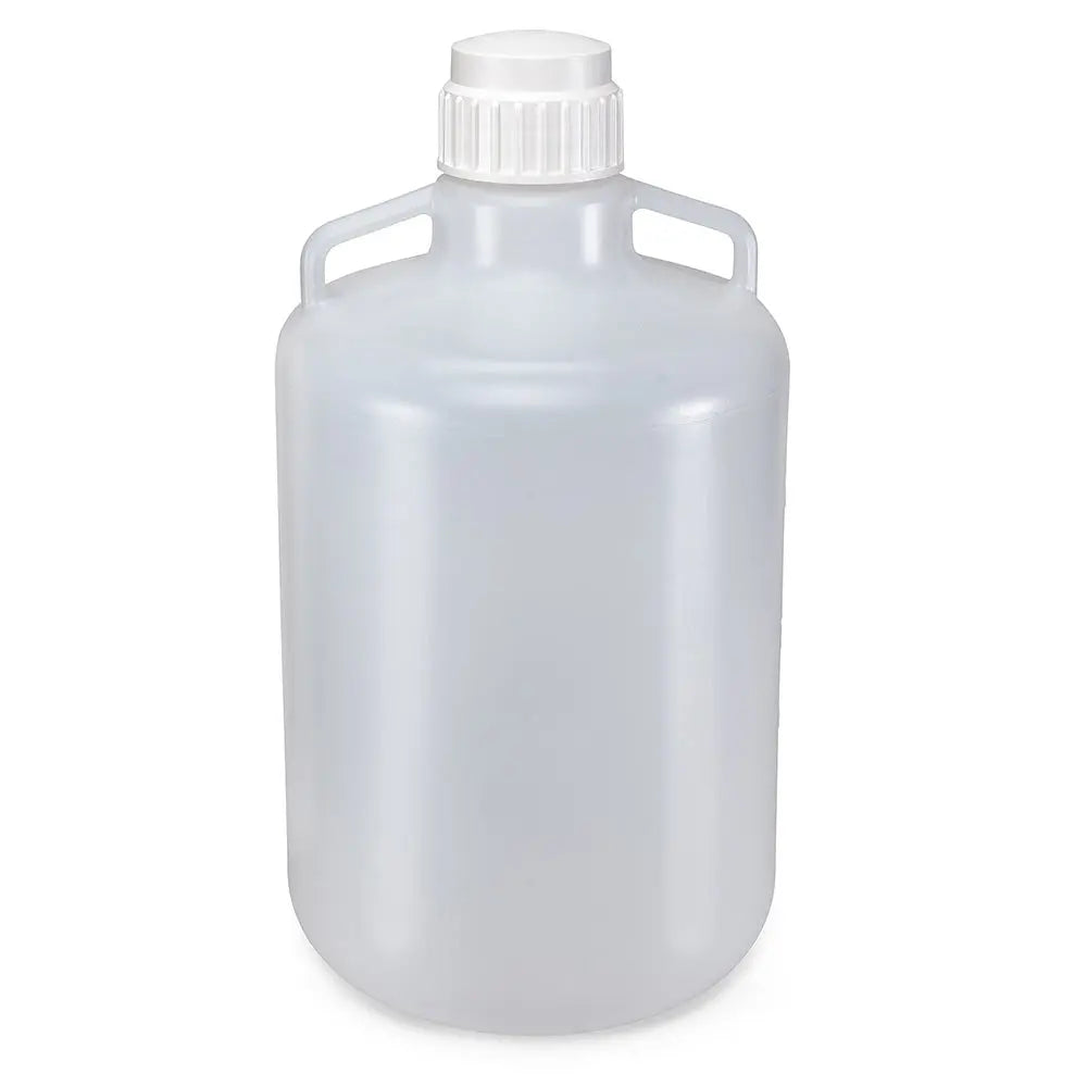 Globe Scientific Carboy, Round with Handles, LDPE, White PP Screwcap, 20 Liter, Molded Graduations 7250020 Laboratory Equipment