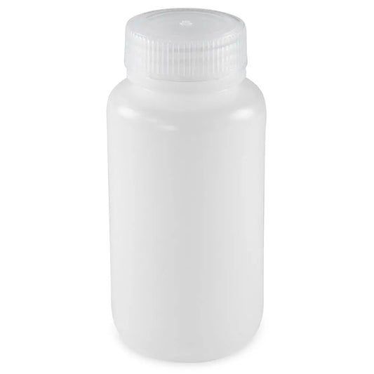 Globe Scientific Bottle, Wide Mouth, Round, HDPE with PP Closure, 250mL, Bulk Packed with Bottles and Caps Bagged Separately, 250/Case 7510250BKS Laboratory Equipment