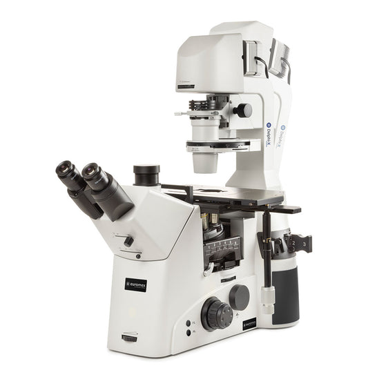 Globe Scientific Delphi-X Inverso Trinocular Inverted Microscope EDI-1053-PLPHFI with Phase Contrast Fluorescence and DIC