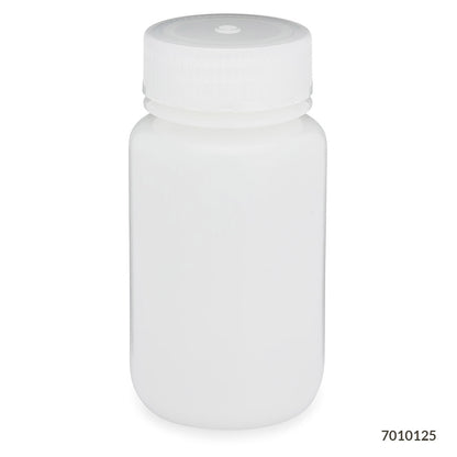 Globe Scientific Bottle, Wide Mouth, Hdpe Bottle, Attached Pp Screw Cap, 12/Pack 30 mL to 500 mL