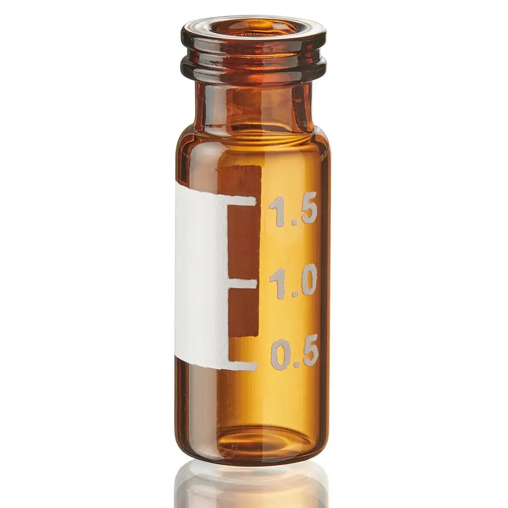 2 mL Chromatography Vials, 12x32 mm Clear & Amber Glass — Screw/Snap/Crimp Closure, 6 Options, 100/Pack | Globe Scientific