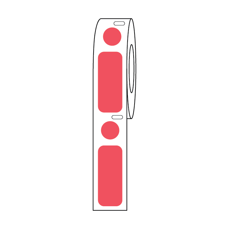 Cryo Label/Dot Combo Rolls, Direct Thermal, 33–38 x 13mm + 9.5mm Dot for 2.0mL Tubes — 12 Options, Roll | Globe Scientific