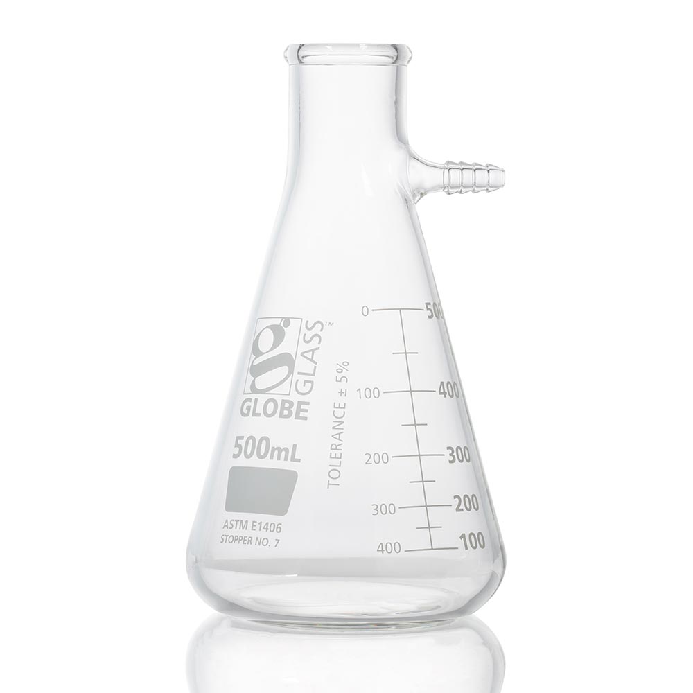 Globe Scientific Filter Flask 500mL Borosilicate Glass 8450500