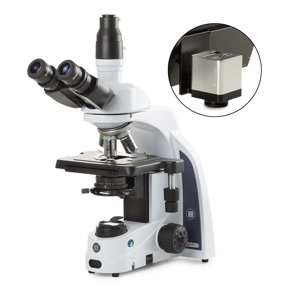 Globe Scientific iScope Trinocular Microscope EIS-1153-EPLI-HDS with E-Plan Objectives and HD-Mini Screen