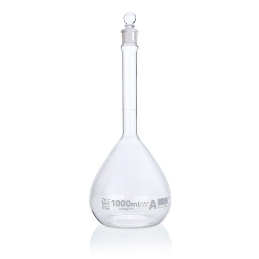 Globe Scientific Narrow Mouth Volumetric Flask 8201000 1000 mL Borosilicate Glass