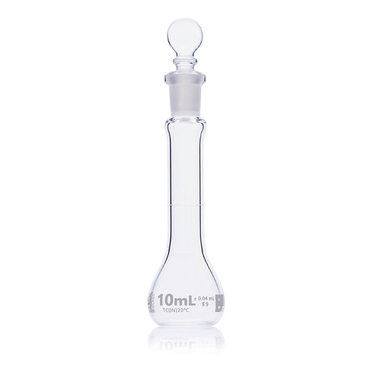 Globe Scientific Narrow Mouth Volumetric Flask 8250010 10 mL Borosilicate Glass