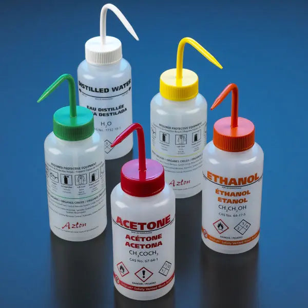 Wash bottle WGW601PML-GHS-1 POLYETHYLENE (LDPE)-CAP:POLYPROPYLENE (PP) NON-STERILE Laboratory Grade