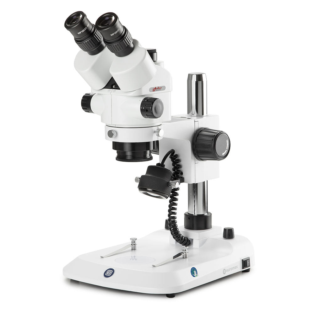 Globe Scientific StereoBlue Trinocular Stereo Zoom Microscope ESB-1903-P Pillar Stand