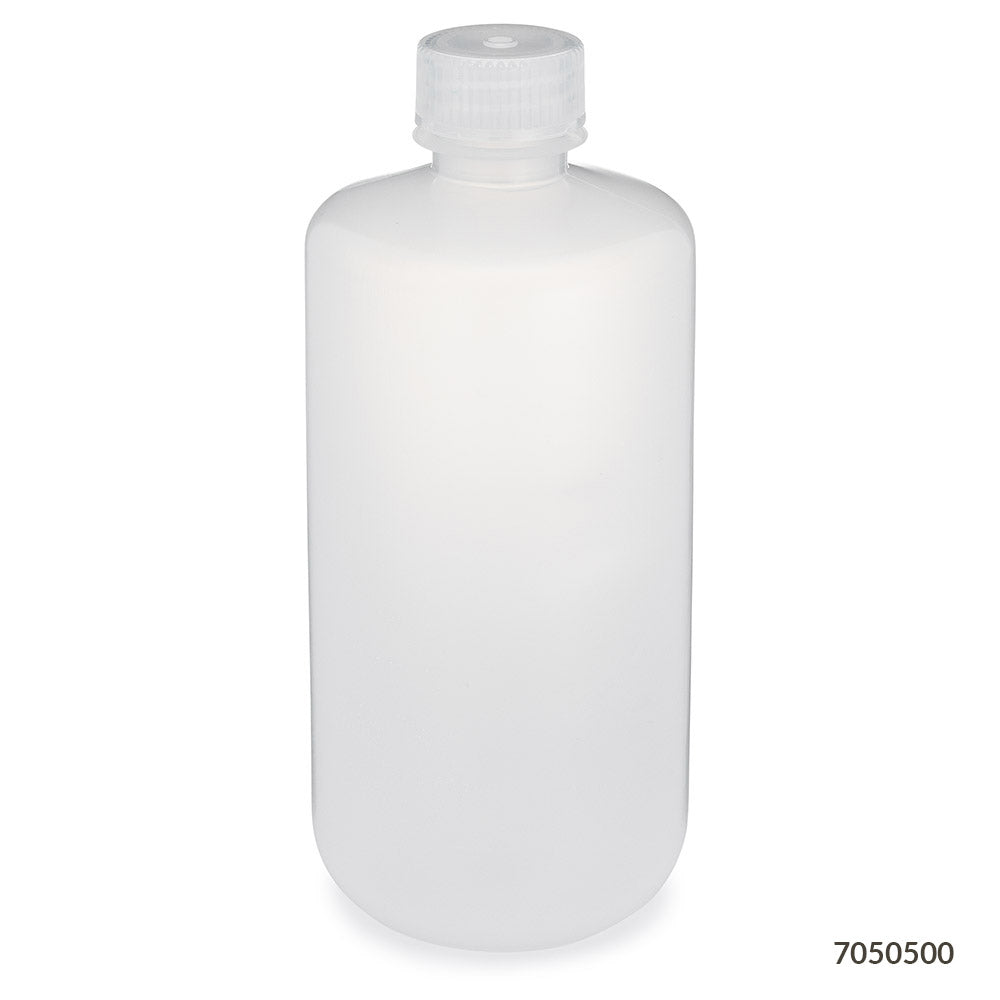 Globe Scientific Bottle, Narrow Mouth, Pp Bottle, Attached Pp Screw Cap, 12/Pack 30 mL to 500 mL
