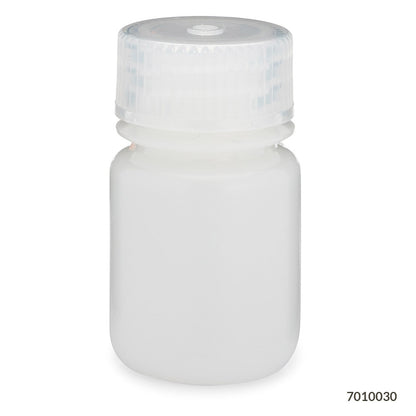 Globe Scientific Bottle, Wide Mouth, Hdpe Bottle, Attached Pp Screw Cap, 12/Pack 30 mL to 500 mL