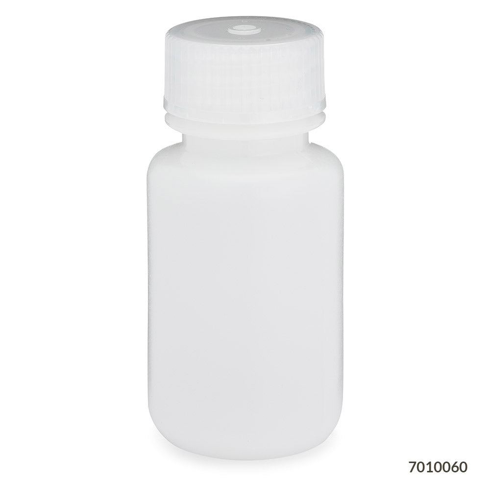 Globe Scientific Bottle, Wide Mouth, Hdpe Bottle, Attached Pp Screw Cap, 12/Pack 30 mL to 500 mL