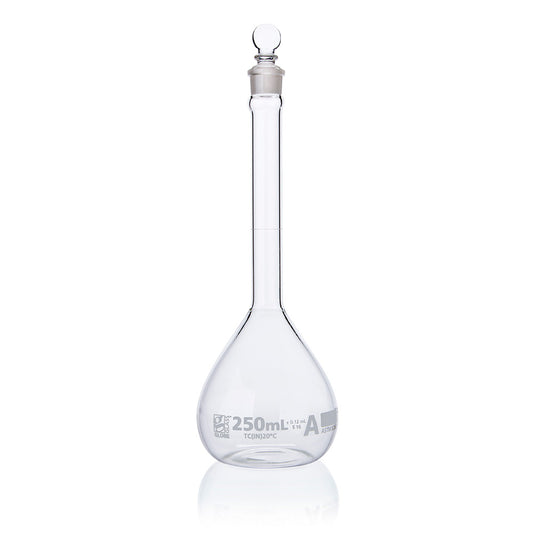 Globe Scientific Narrow Mouth Volumetric Flask 8200250 250 mL Borosilicate Glass