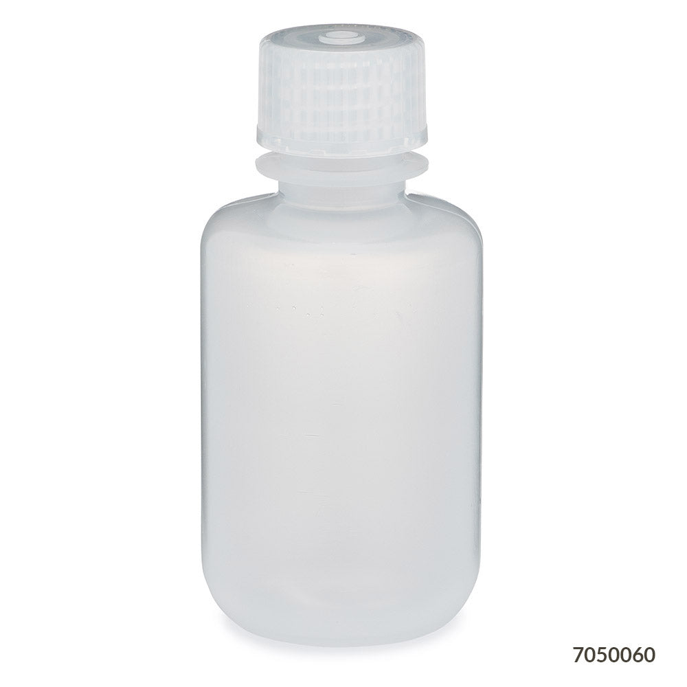 Globe Scientific Bottle, Narrow Mouth, Pp Bottle, Attached Pp Screw Cap, 12/Pack 30 mL to 500 mL