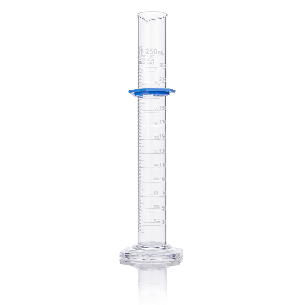 Globe Scientific Cylinder, Graduated, Globe Glass, Class B, To Deliver (Td), Dual Grads, Astm E1272, 2/Box 250 mL