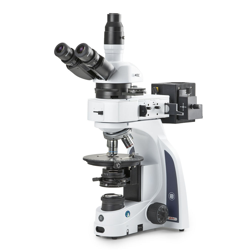 Globe Scientific iScope Trinocular Polarization Microscope EIS-1053-PLPOLRI with Transmitted and Reflected Light