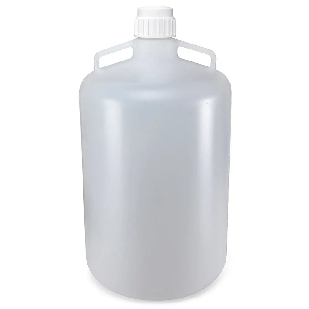 Globe Scientific Carboy, Round with Handles, LDPE, White PP Screwcap, 50 Liter, Molded Graduations 7250050 Laboratory Equipment
