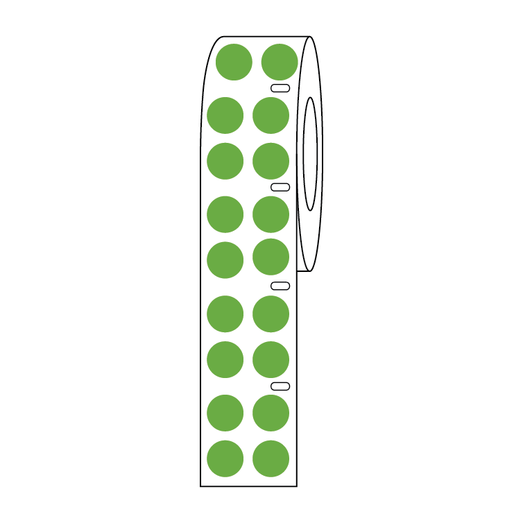 Globe Scientific LTC-95G Cryogenic Label Dots 9.5mm diameter Green