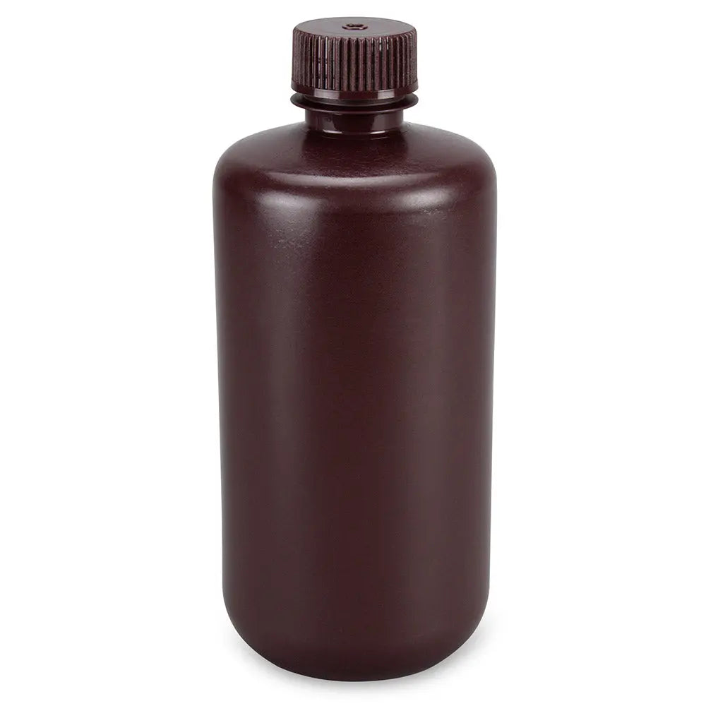 Narrow Mouth Boston Round Bottles, HDPE & Amber HDPE/PP with PP Closure — 4 mL to 8 L, Bulk Packed | Globe Scientific