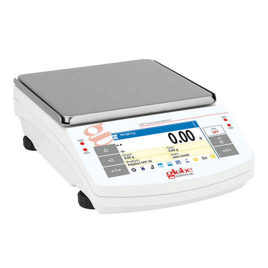 Globe Scientific Precision Balance 10100g × 0.01g Touchscreen Internal Cal | GBT-10102C | LabSupplies.com