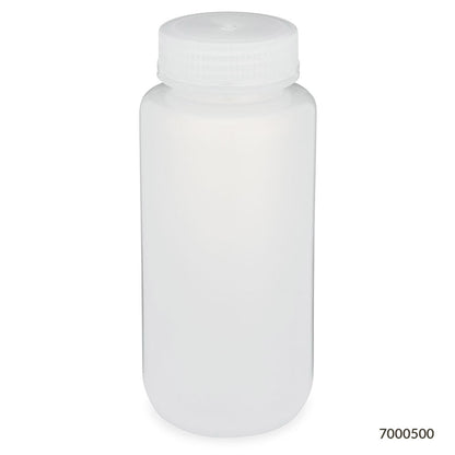 Globe Scientific Bottle, Wide Mouth, Pp Bottle, Attached Pp Screw Cap, 12/Pack 30 mL to 500 mL