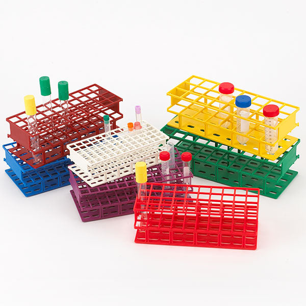 Globe Scientific 25mm Wireless Tube Rack Full Size 40-Place Nylon 7 colors