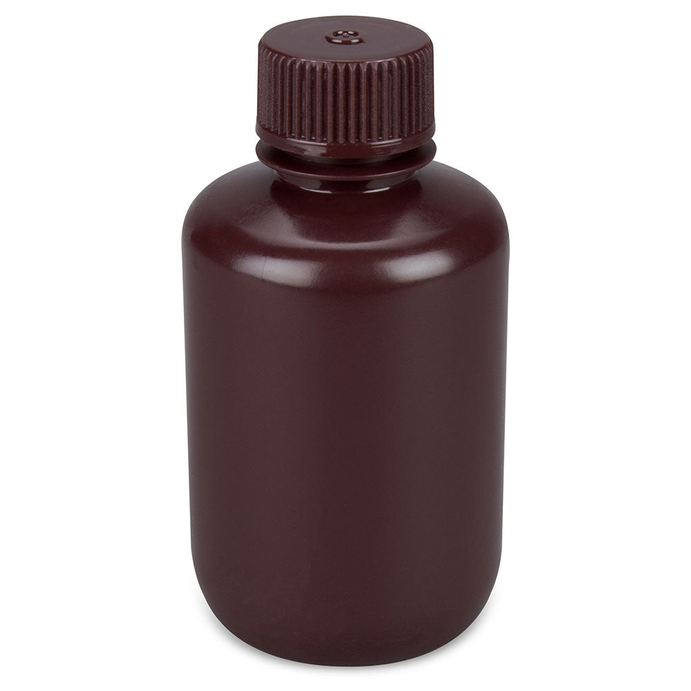 Narrow Mouth Boston Round Bottles, HDPE & Amber HDPE/PP with PP Closure — 4 mL to 8 L, Bulk Packed | Globe Scientific