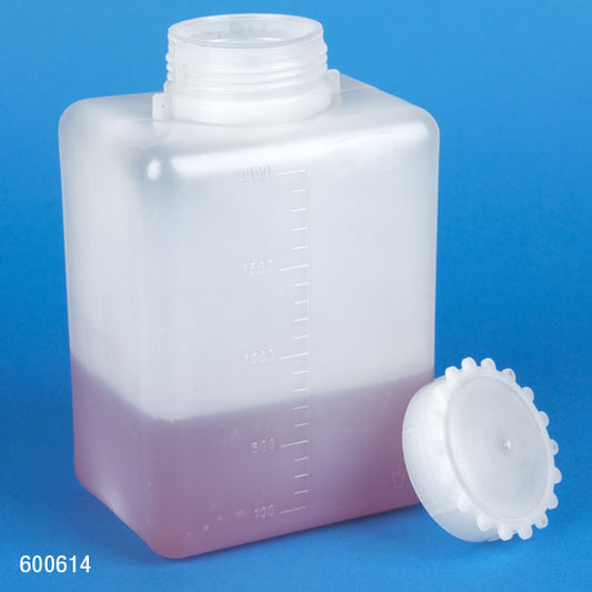 Globe Scientific Wide Mouth Square Bottle PE 2000mL 600614B