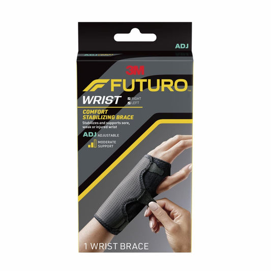 3M Futuro Wrist Brace, Comfort Fabric, Left or Right Hand, Box of 12